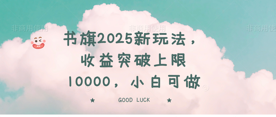 书旗2025新玩法，收益突破上限10000，小白可做-云创网