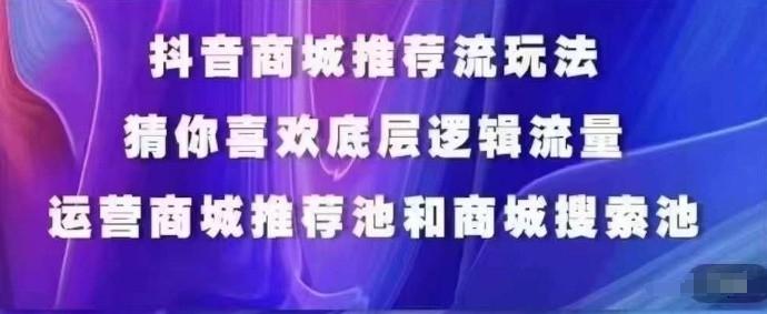 抖音商城运营课程，猜你喜欢入池商城搜索商城推荐人群标签覆盖-云创网