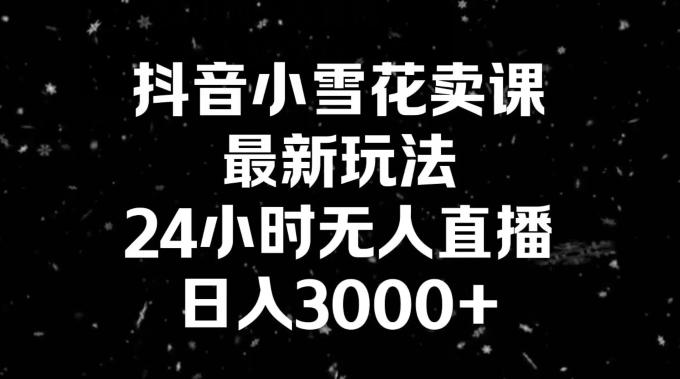 抖音小雪花卖课，24小时无人直播，日入3000+，小白也能轻松操作-云创网