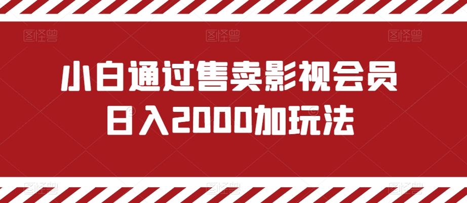 小白通过售卖影视会员日入2000加玩法-云创网