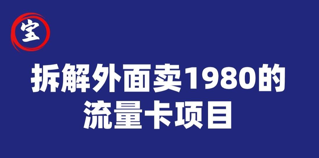 宝哥拆解外面卖1980手机流量卡项目，0成本无脑推广-云创网