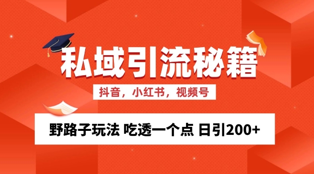 私域流量的精准化获客方法 野路子玩法 吃透一个点 日引200+ 【揭秘】-云创网