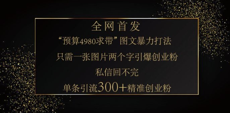 小红书神奇图片引流法，只需一张图，就能单条笔记凭借此方法，轻松引流 300 + 精准创业粉-云创网