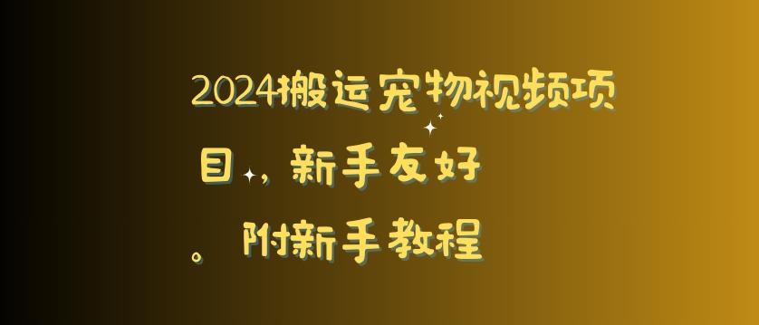 2024搬运宠物视频项目，新手友好，完美去重，附新手教程【揭秘】-云创网