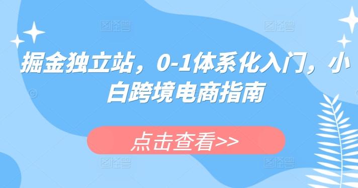 掘金独立站，0-1体系化入门，小白跨境电商指南-云创网