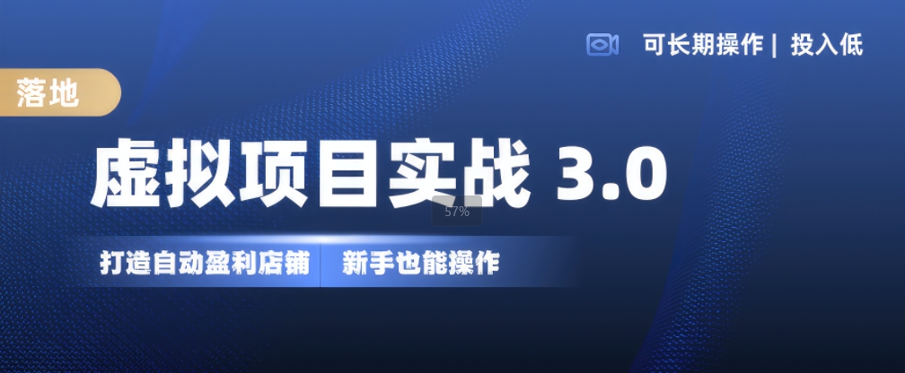 虚拟项目实战3.0，打造自动盈利店铺，可长期操作投入低，新手也能操作-云创网