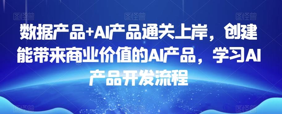 数据产品+AI产品通关上岸，创建能带来商业价值的AI产品，学习AI产品开发流程-云创网